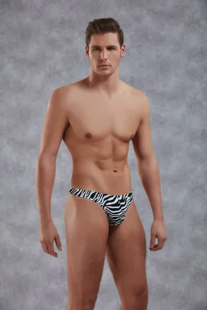 Doreanse 1314 Zebra Print Thong - Front View | Buy Online at Cheeky Craic