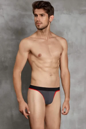 Doreanse 1012 Sexy Cotton Thong in Anthtacite - Front View | Buy Online at Cheeky Craic